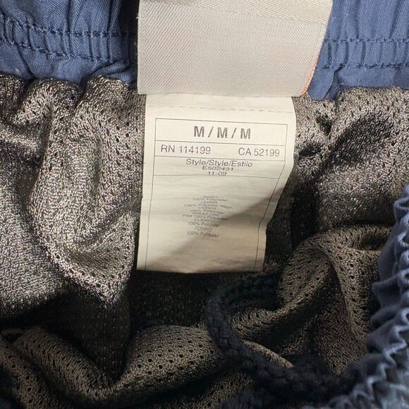 Quiksilver Navy Plaid Swim Trunks W/ Cargo Pocket Elastic Waist Size Medium - Picture 7 of 7